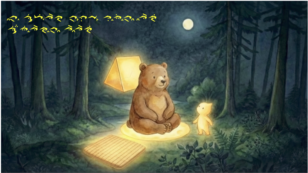 A page from The Bear Becomes Ptsi·nɬ