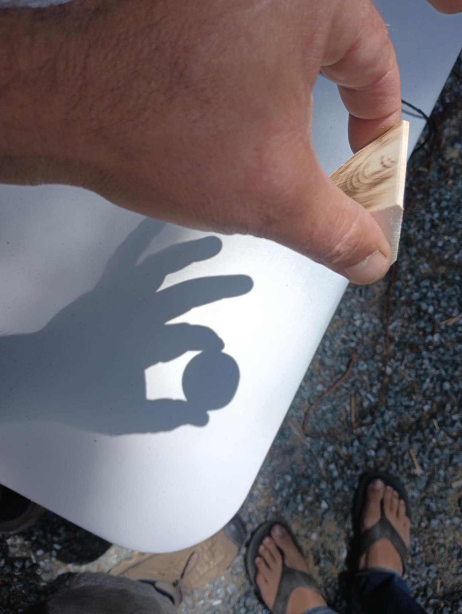 The skwedge rotated to cast a circular shadow